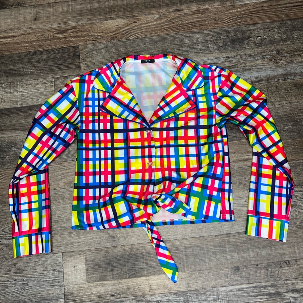 NWOT Terez Multi-Color Button Up Shirt